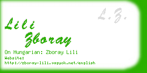 lili zboray business card